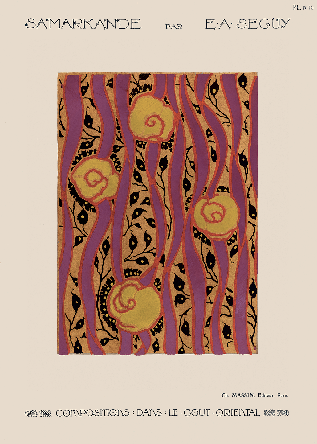 Blomsterdesign Art Deco Plakat - Elegant Kunstværk til Hjemmet
