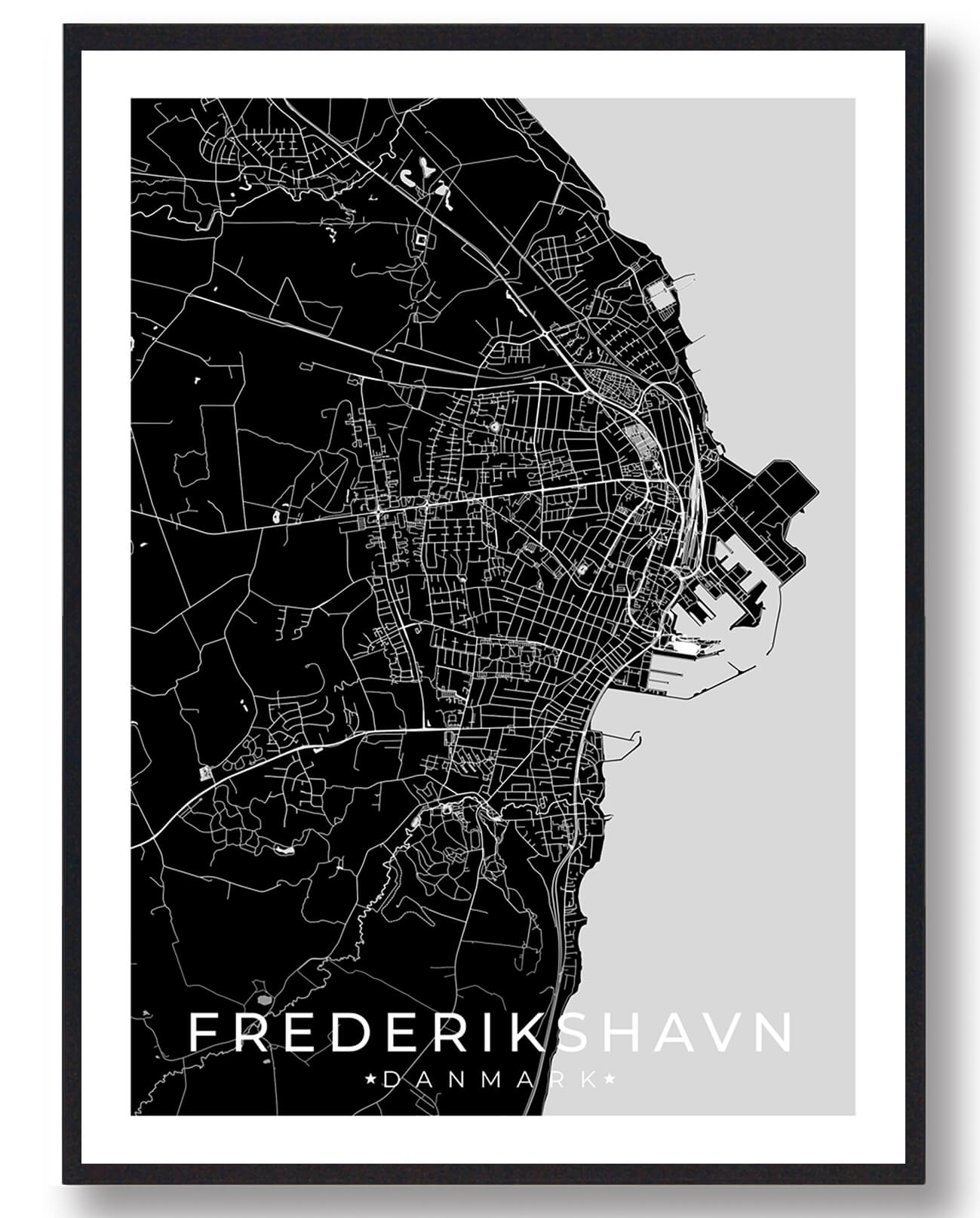 Frederikshavn by plakat - sort