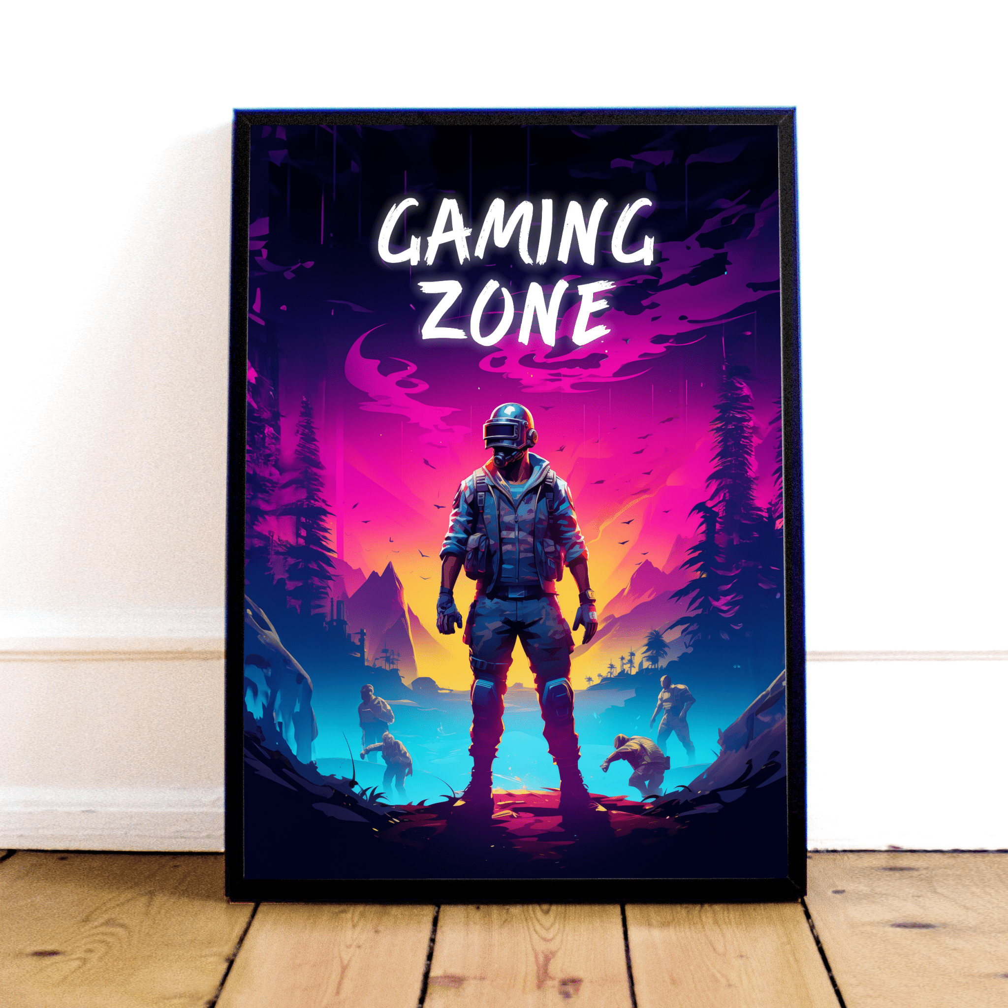 Gaming Zone Plakat til Gamere - Perfekt til Gamer-værelset