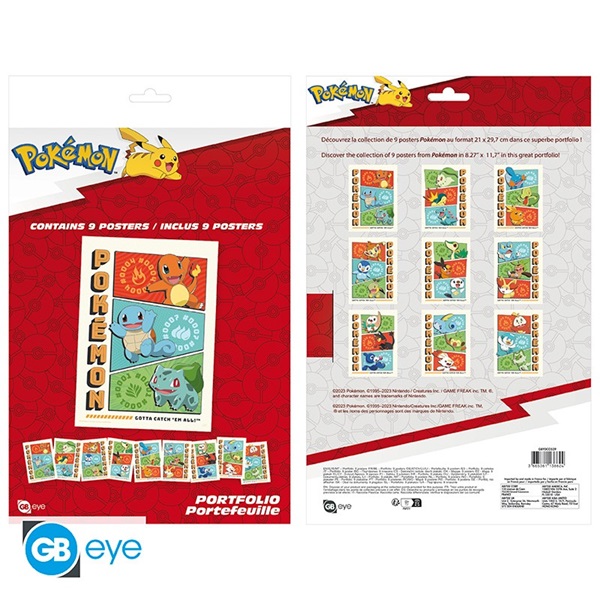 Pokémon Starter Plakat Portfolio – 9 Stk. 21x29,7cm