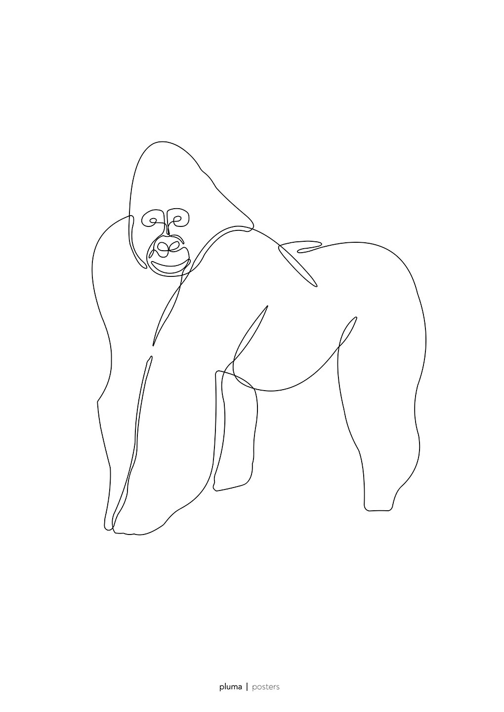 Gorilla Plakat fra Pluma - Unik Kunst til Dit Hjem