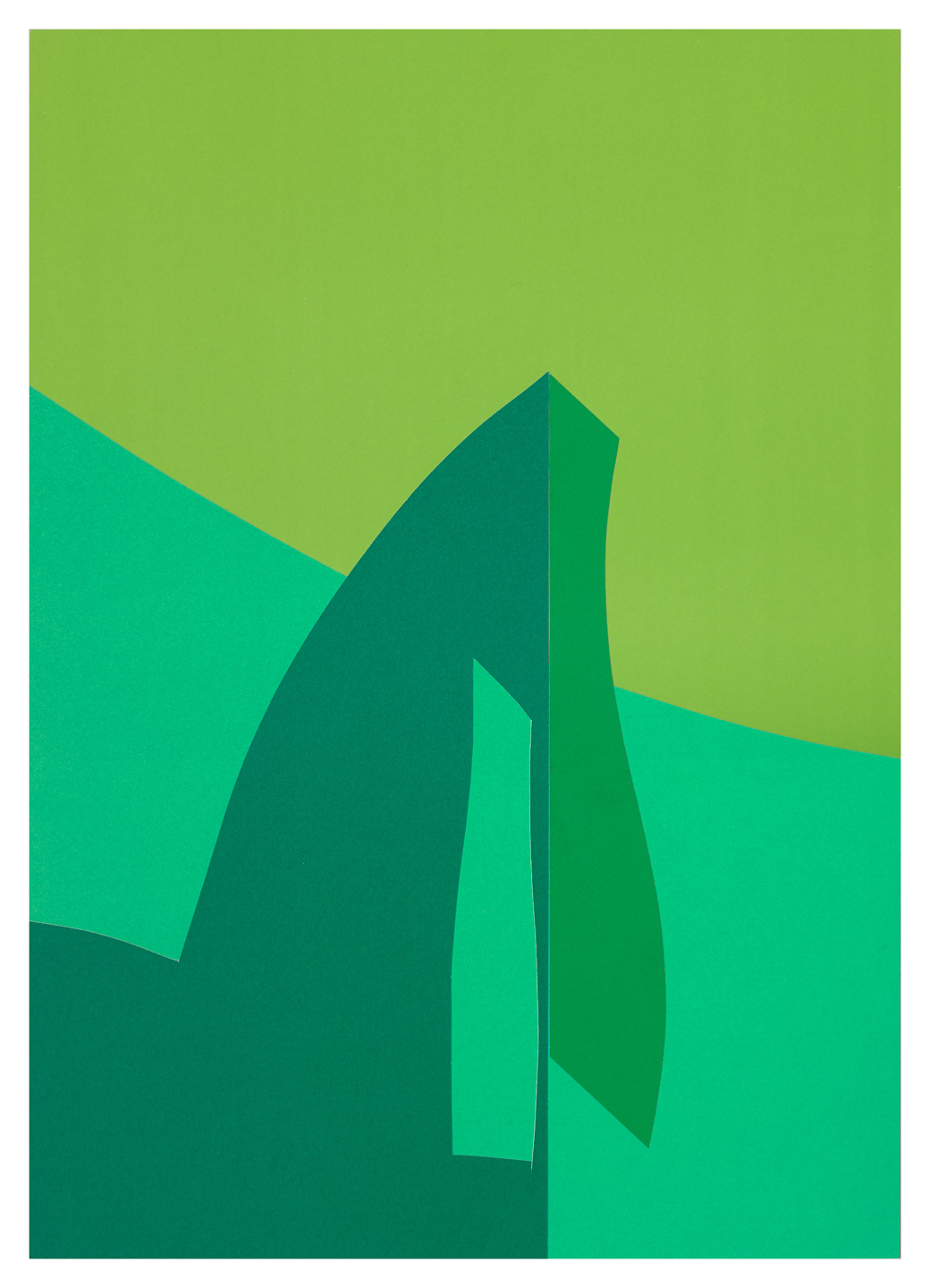 Grøn 1 af PaperArt - Unikt kunstværk til dit hjem