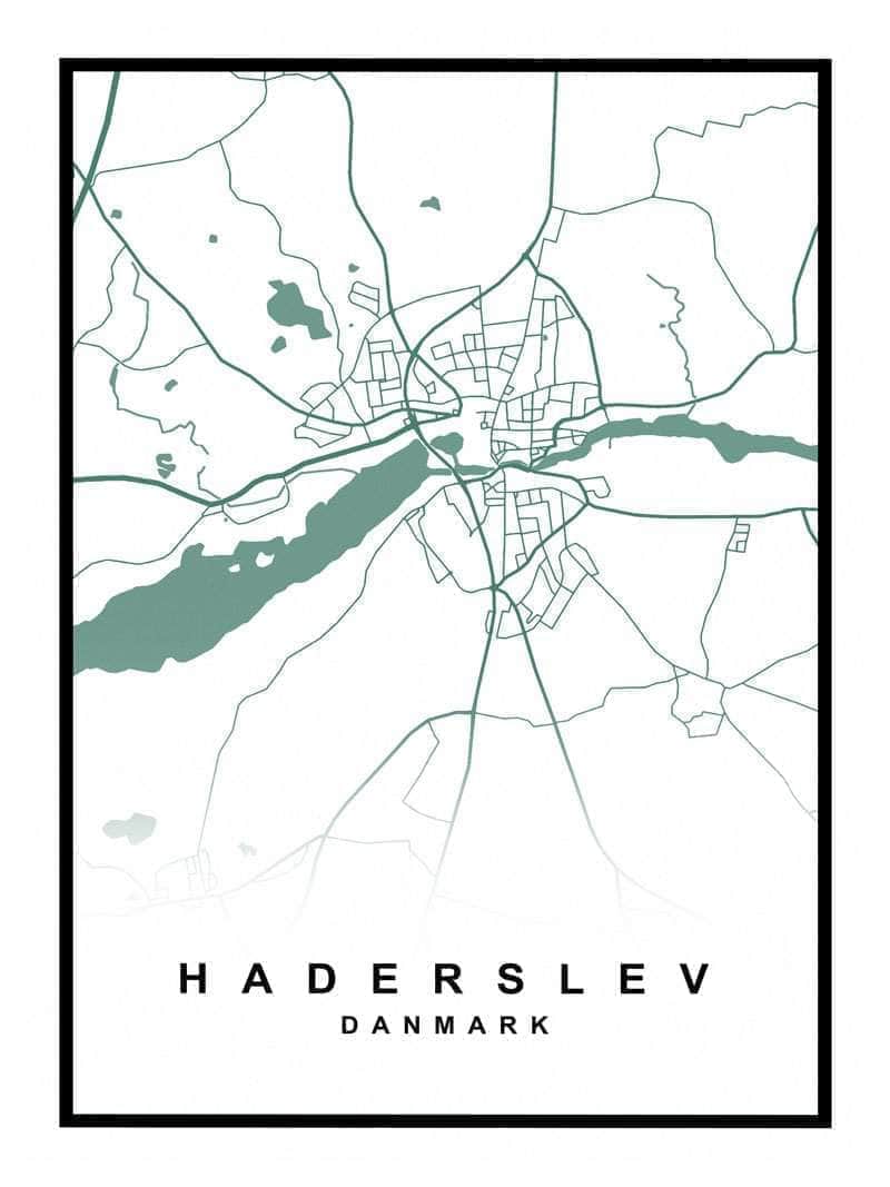Haderslev bykort plakat – perfekt til din indretning!