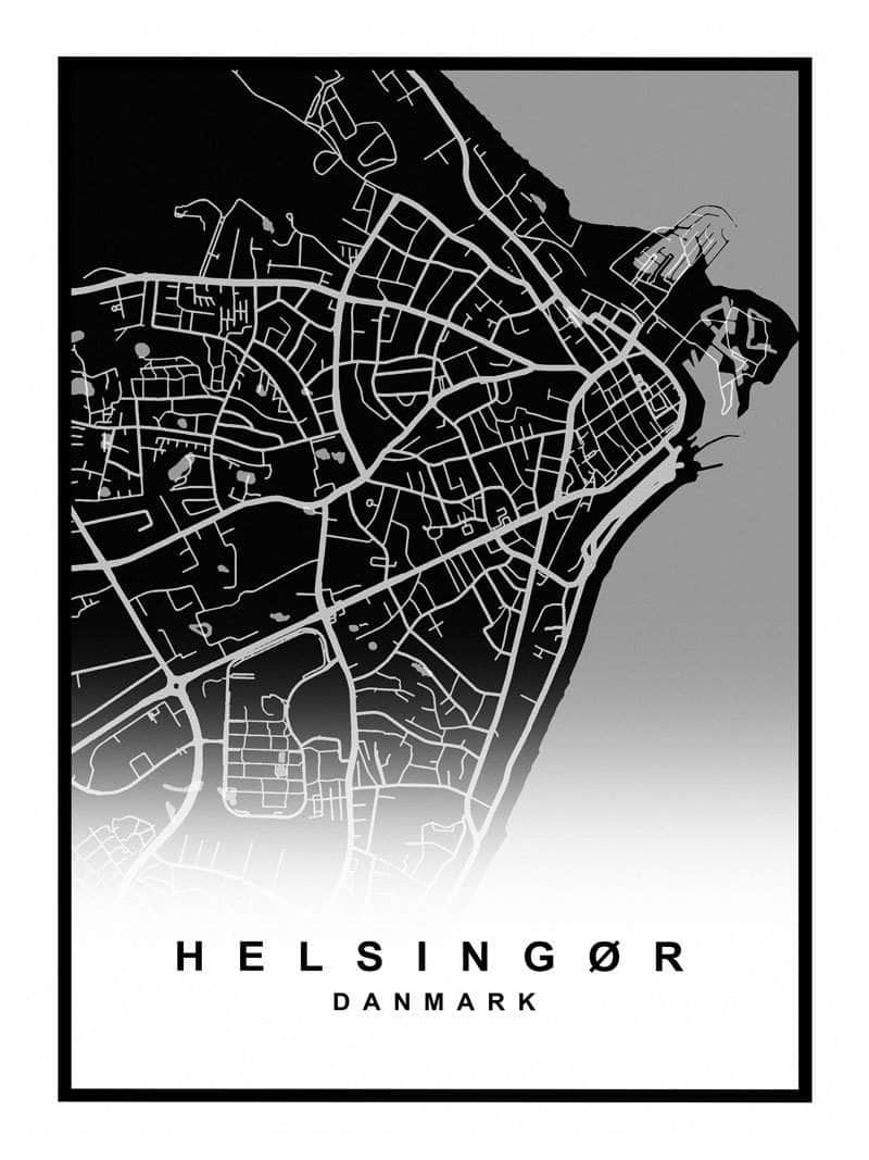 Helsingør bykort plakat fra Postersbyus - unikt design