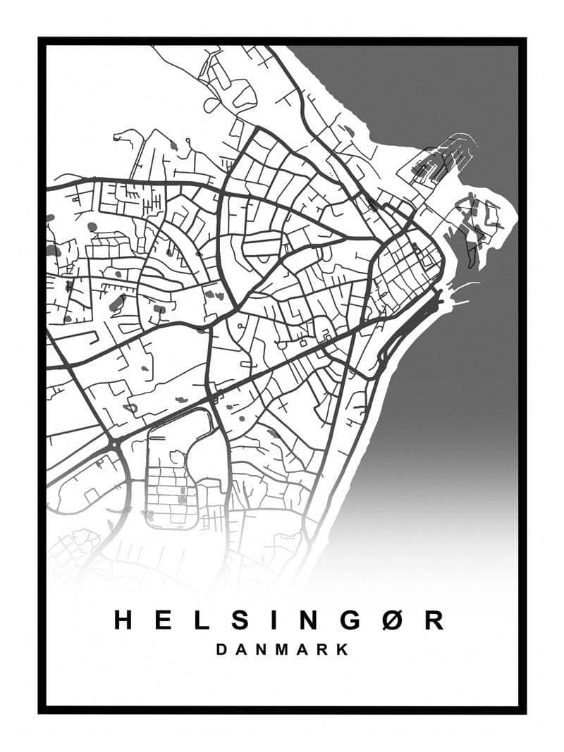 Helsingør bykort plakat - Ideel til indretning!