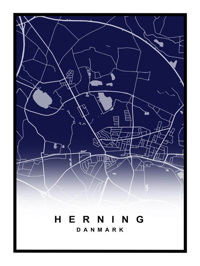 Herning Kortplakat - Oplev Din By i Smuk Design