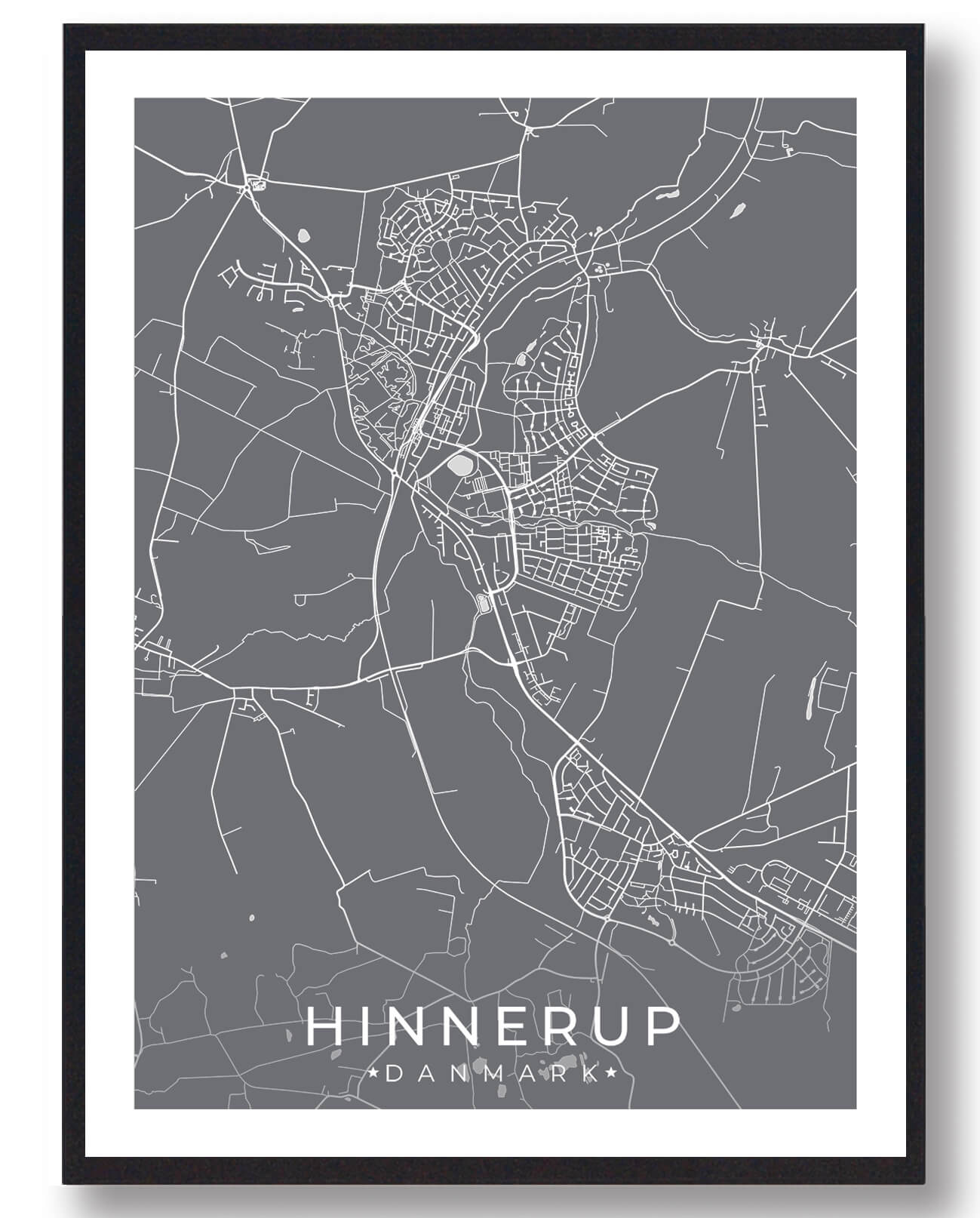 Hinnerup byplakat - moderne og stilfuld dekoration
