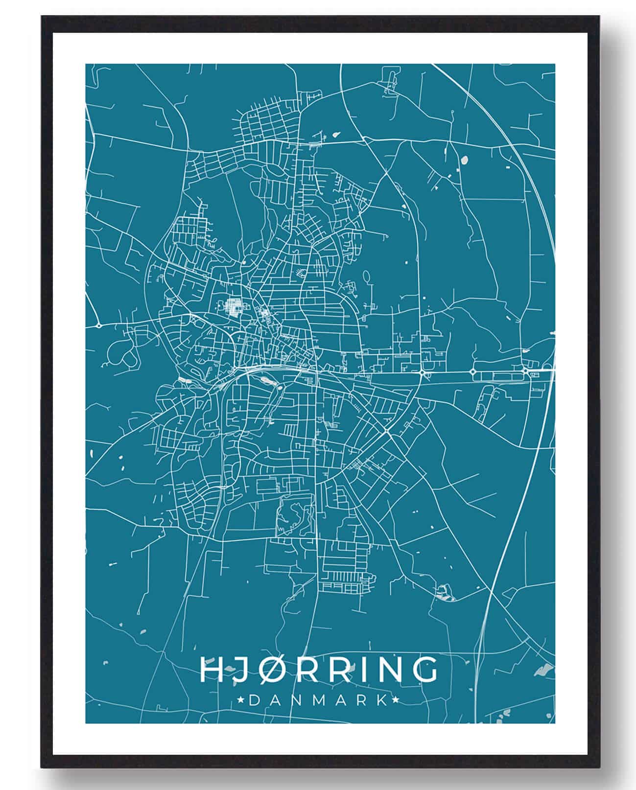 Hjørring byplakat – Blå design til dit hjem