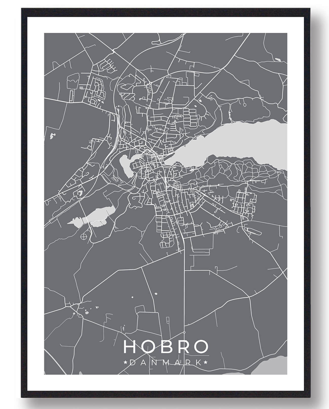 Hobro Plakat – Grå Dekoration til Dit Hjem