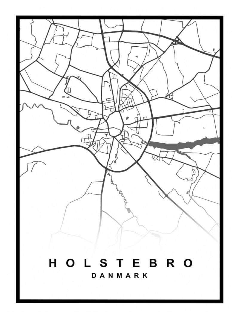 Holstebro Kortplakat – Oplev Din By! Dekorativ Plakat