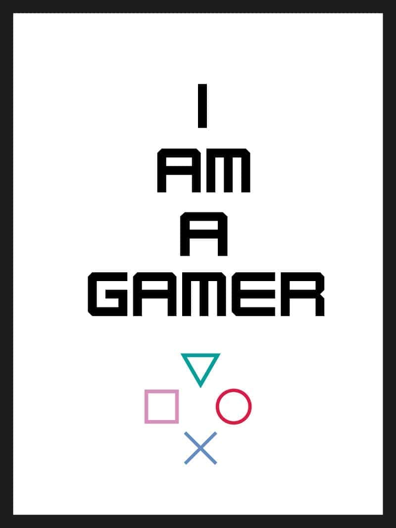 I am a gamer hvid - Gamer plakat
