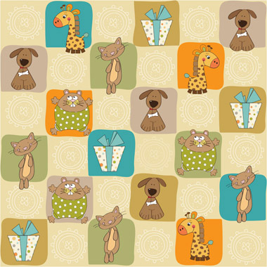 Unikt kunstværk - Animal Mix 1 fra Illux Kids