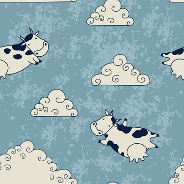 Flying Cows Kunstværk fra Illux Kids - Unikt Design