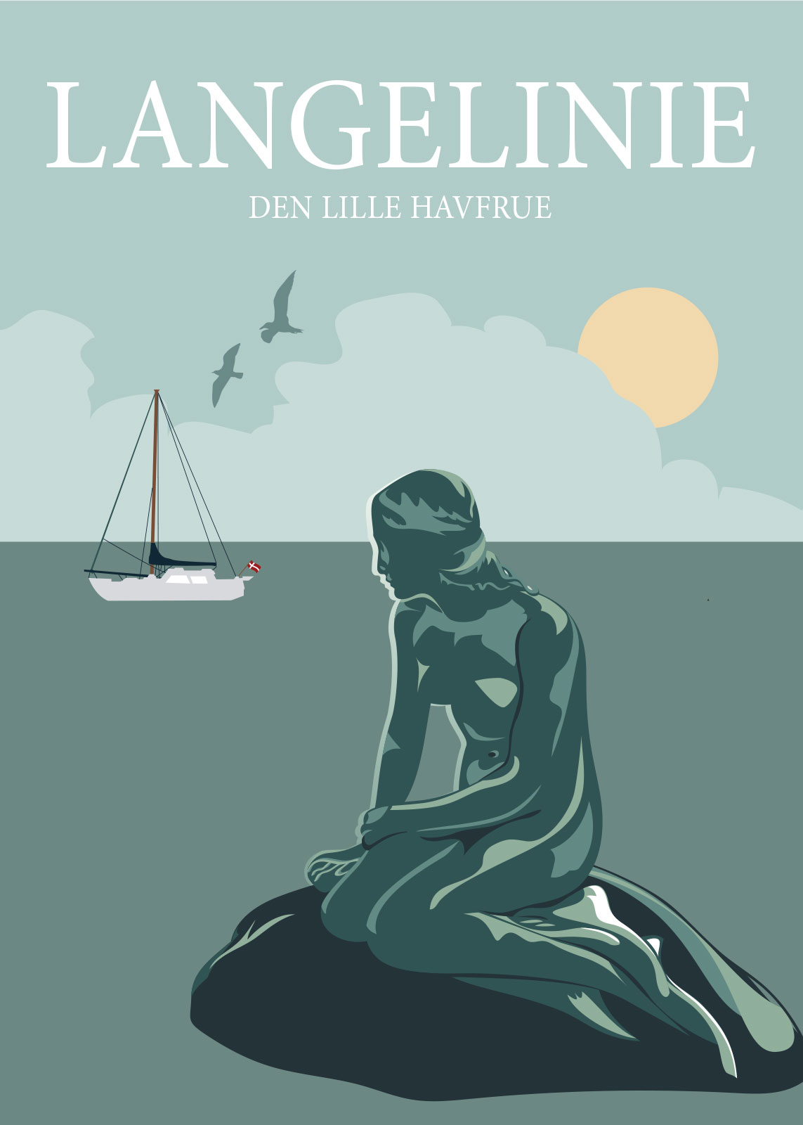 Unik Langelinie Illustration af Rikke Axelsen - Kunstværk