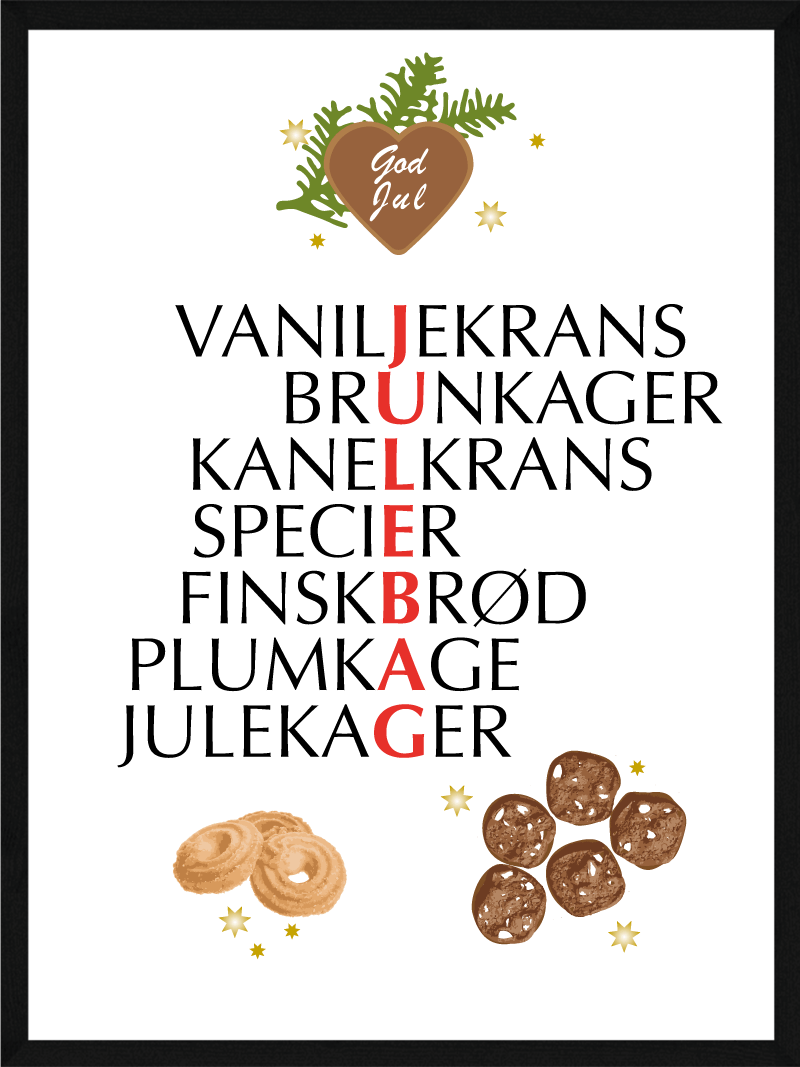 Juleplakat med citat fra Egly Design - Julestemning til hjemmet