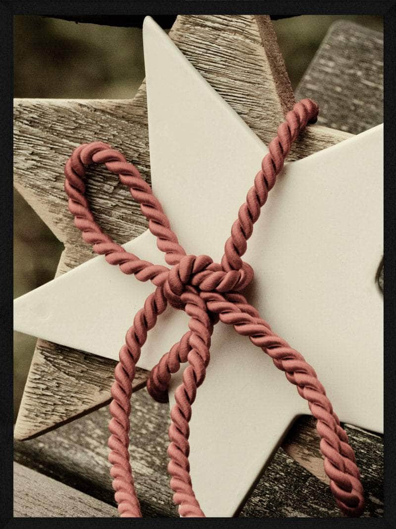 Julestjerne med bånd - Juleplakat til hyggelig stemning