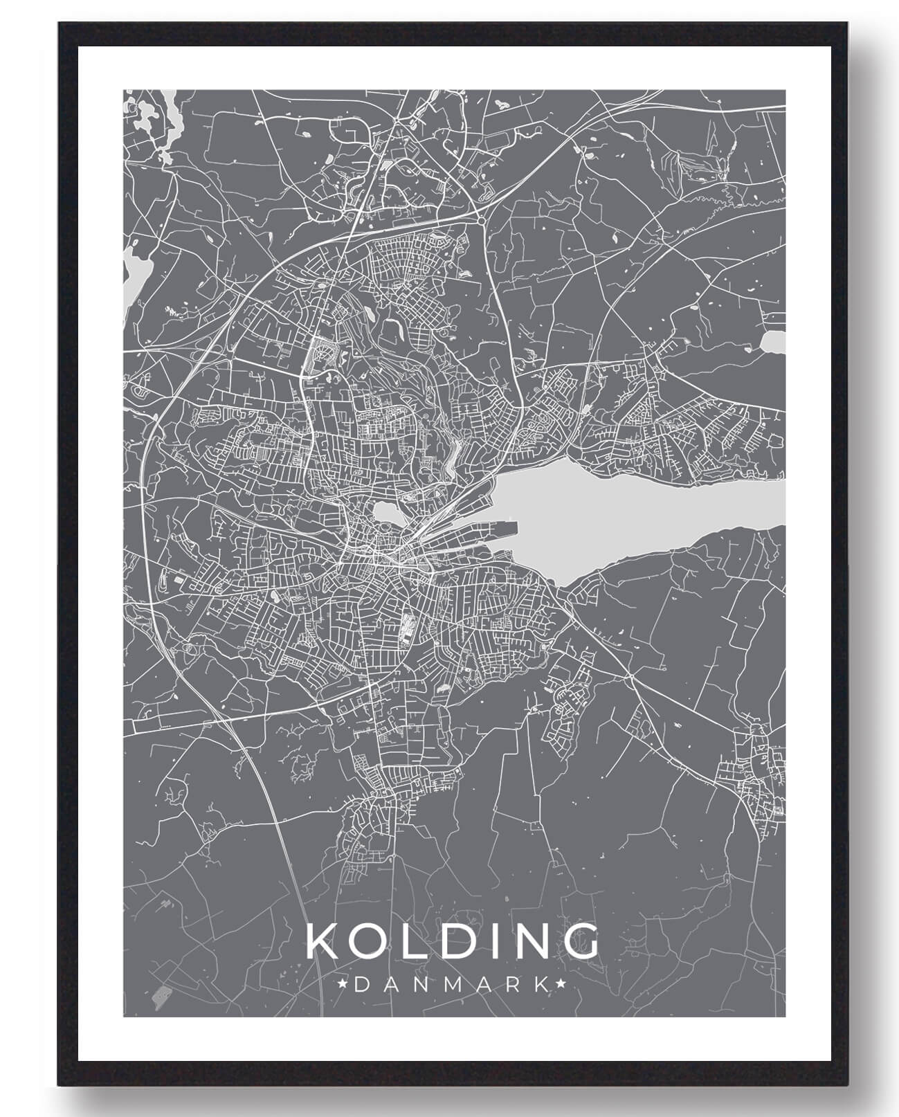 Kolding By Plakat - Grå til Din Boligindretning