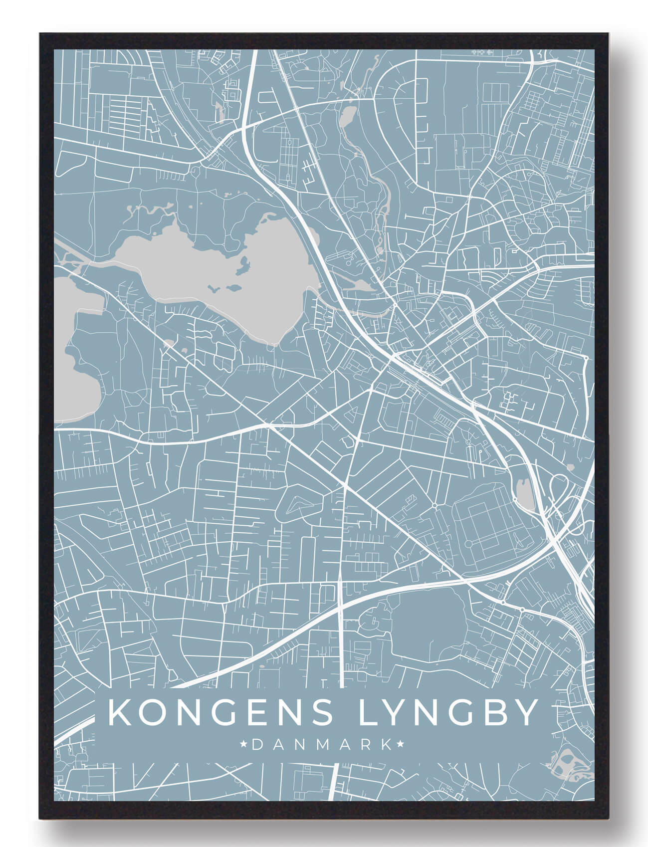 Kongens Lyngby Byplakat - Lyseblå Design