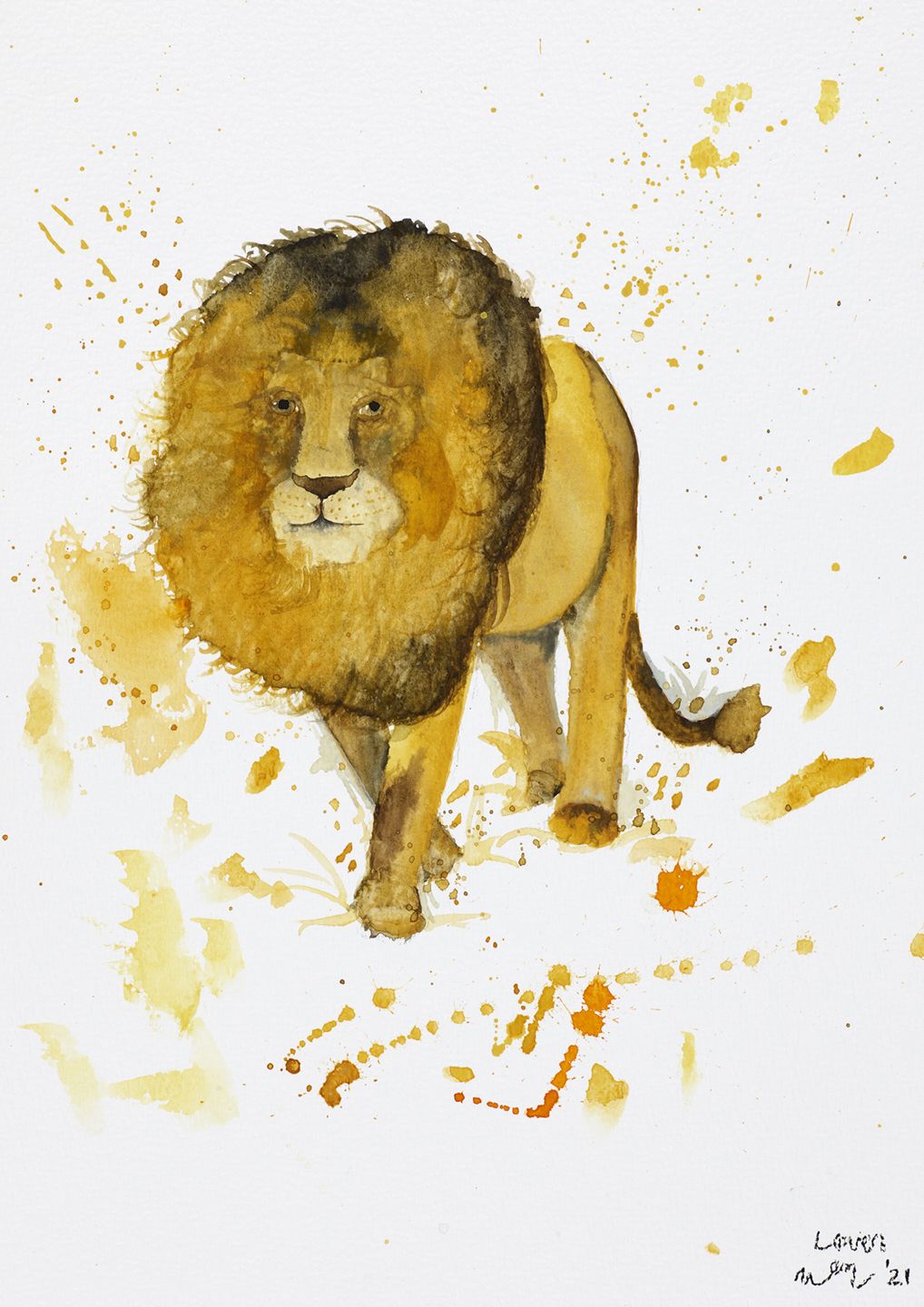 Løven fra Et Lille Atelier - Unikt Kunsttryk til Børn
