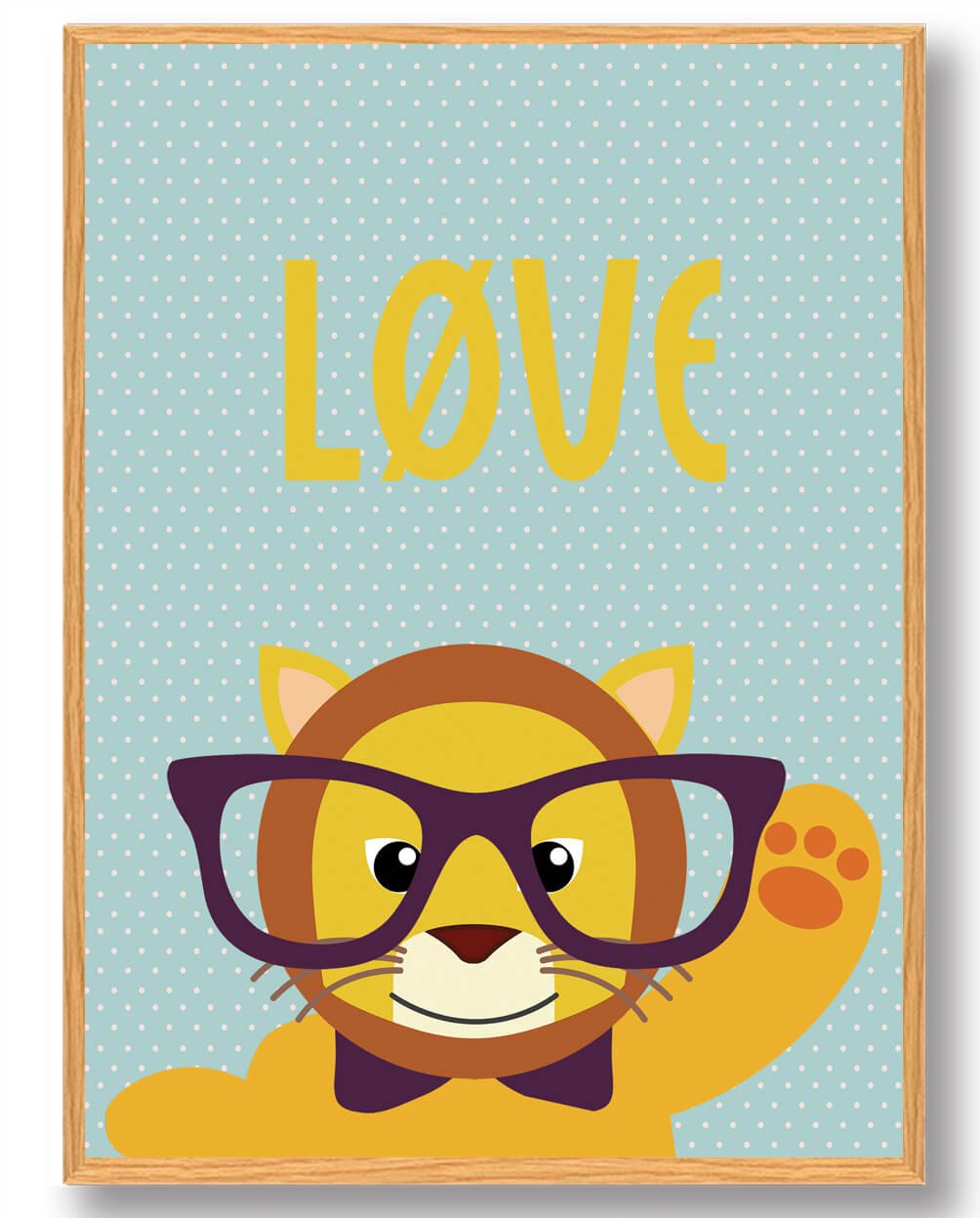 Løveplakat til Børneværelset - Perfekt til Indretning