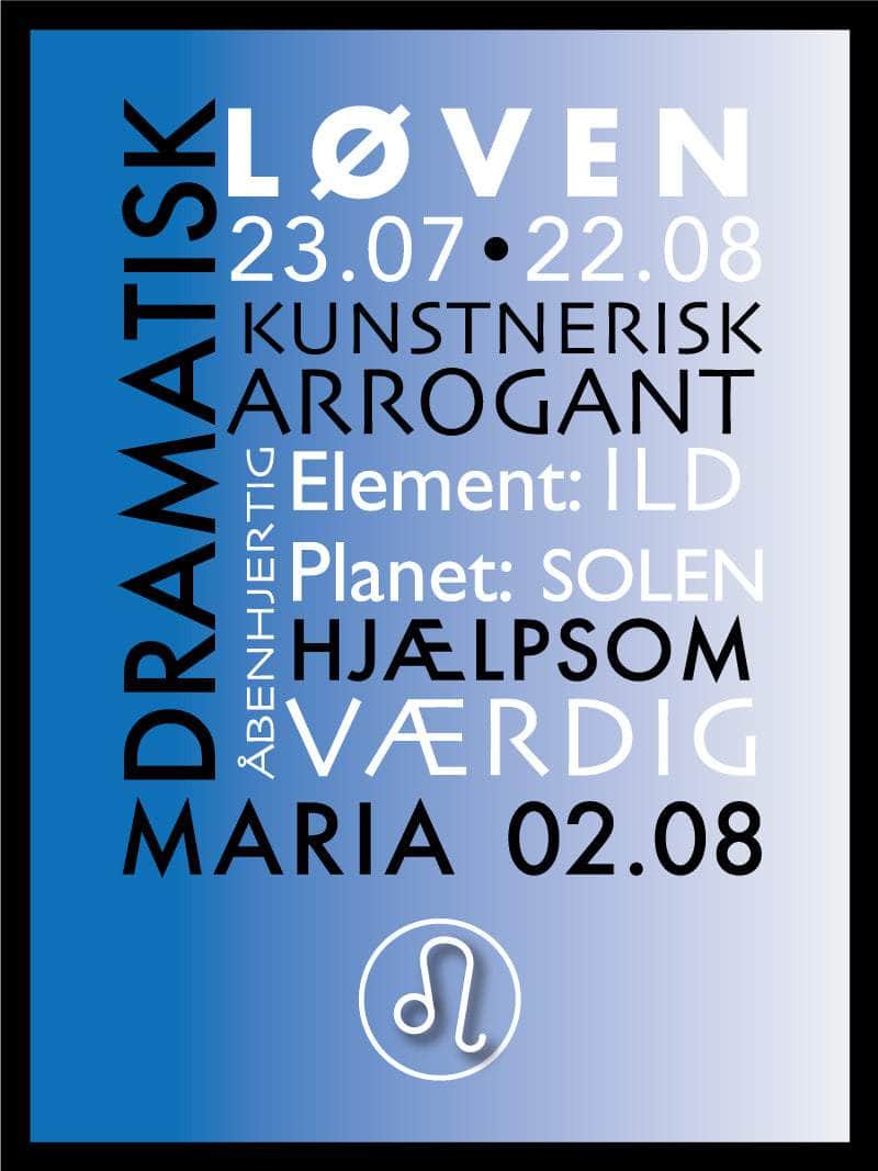 Løven Stjernetegn Plakat - Unik Design til Dit Hjem