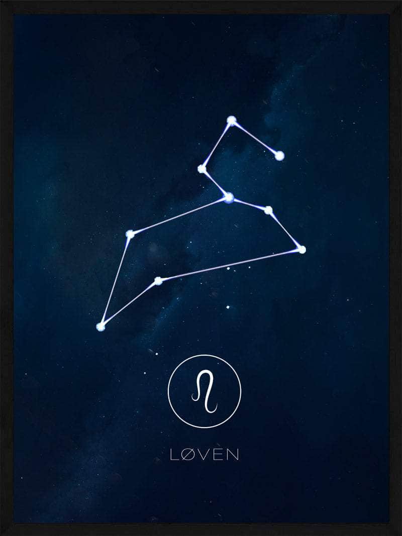 Løven Stjernetegn Plakat - Fantastisk Nattehimmel Decor