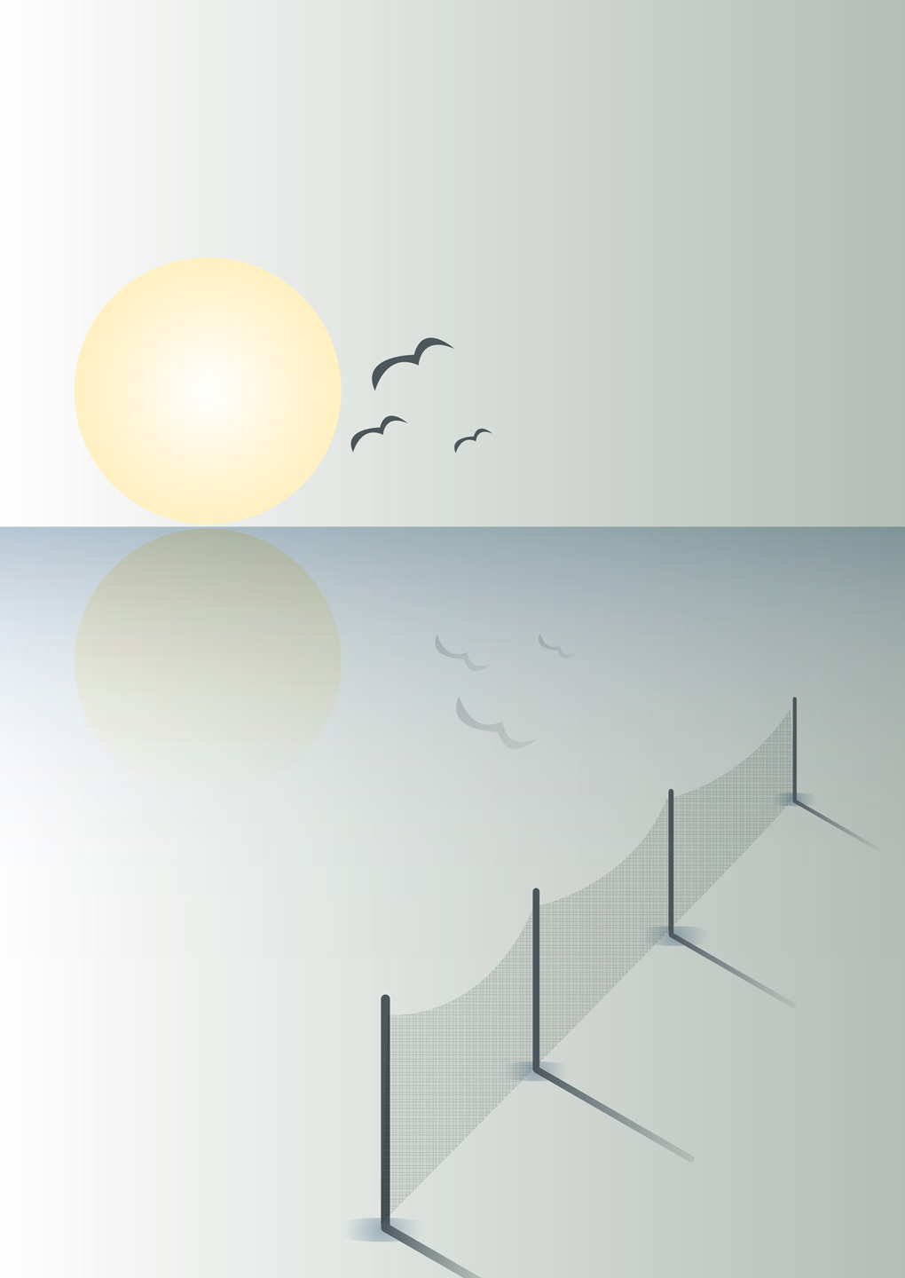 Smukt "Low Tide" Kunstværk af MyRo Graphics til Dit Hjem