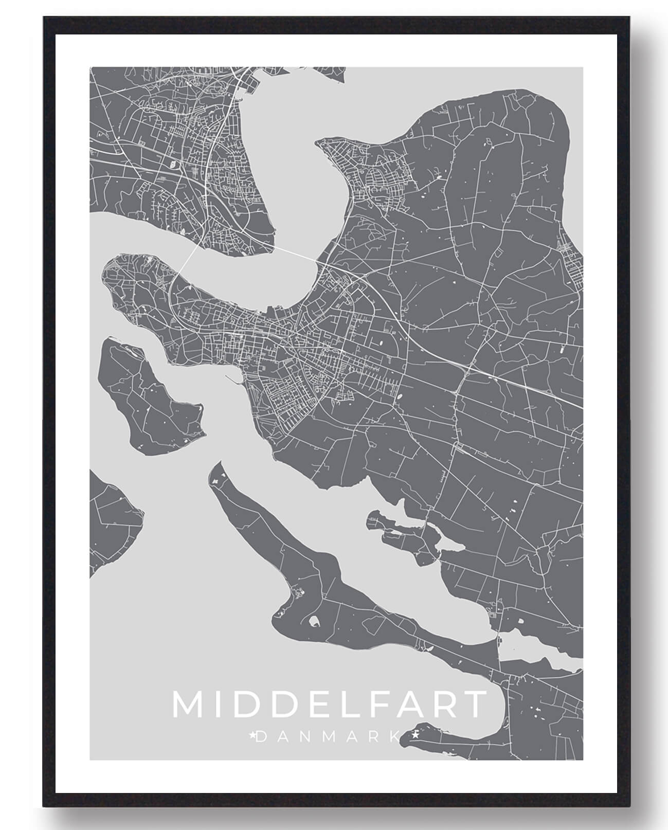Middelfart Plakat - Grå Design til Dit Hjem