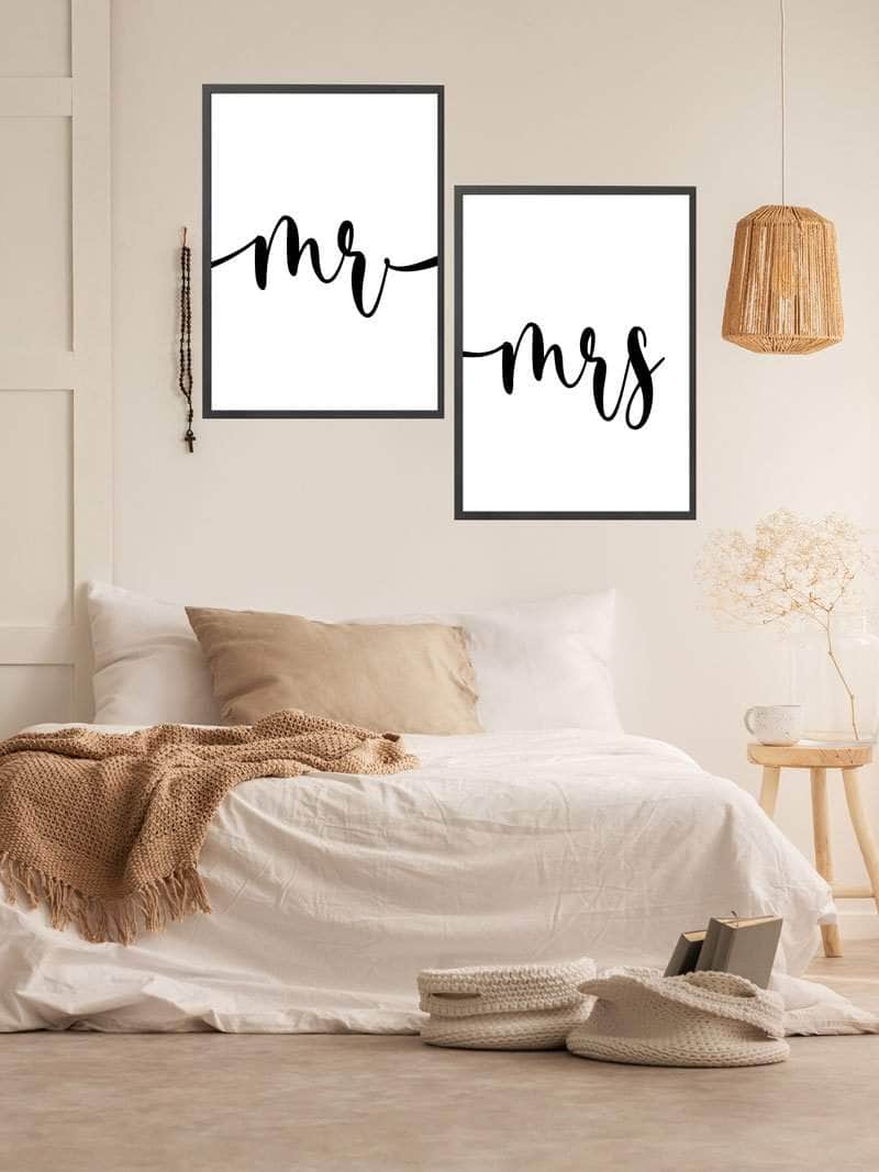 Mr og Mrs Plakat - Perfekt til at hylde dit ægteskab