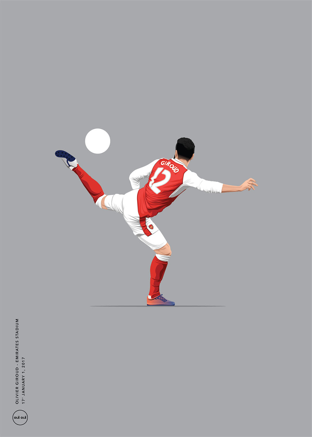 Olivier Giroud Kunstværk - Unik Sport Kunst fra Olé Olé