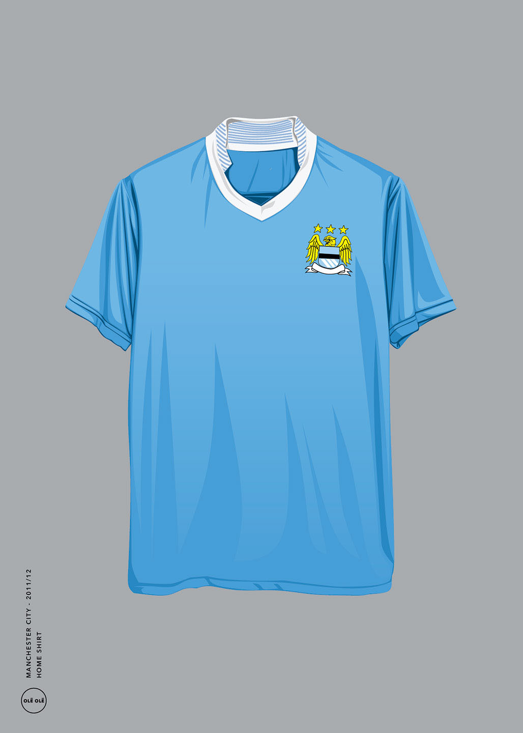 Man City - Hjemme T-Shirt 2011/12 fra Olé Olé