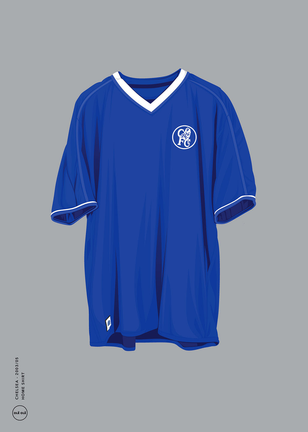 Chelsea Hjemme T-shirt Kunstværk 2003/05 fra Olé Olé