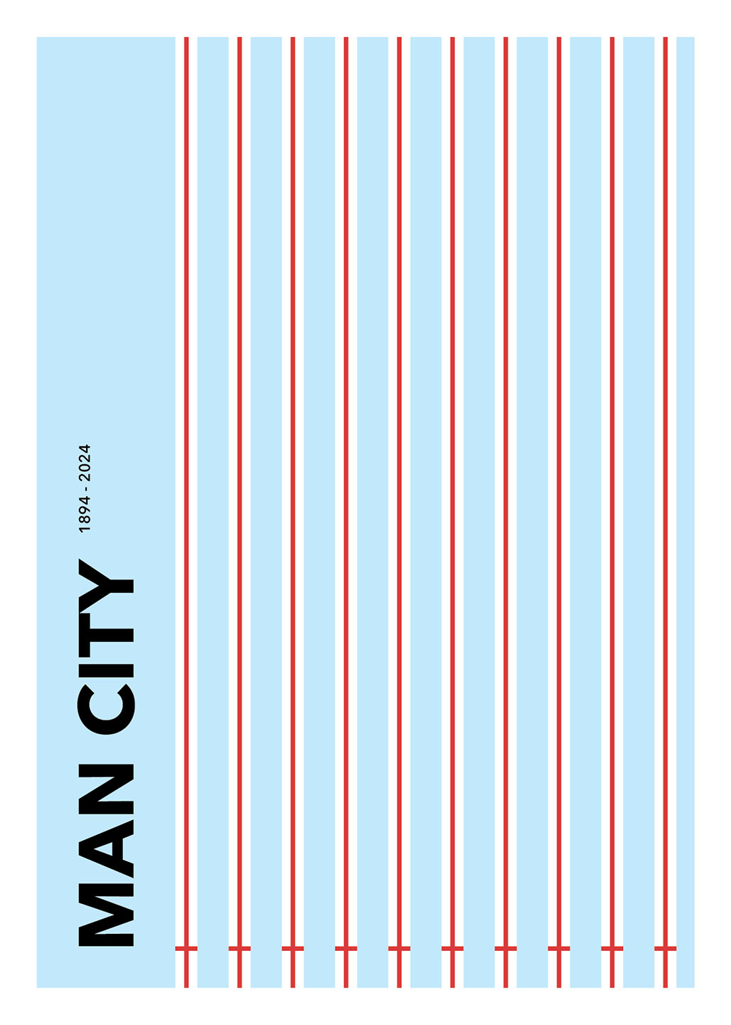 Man City 1894-2024 Kunstværk – Unik Dekoration til Fans