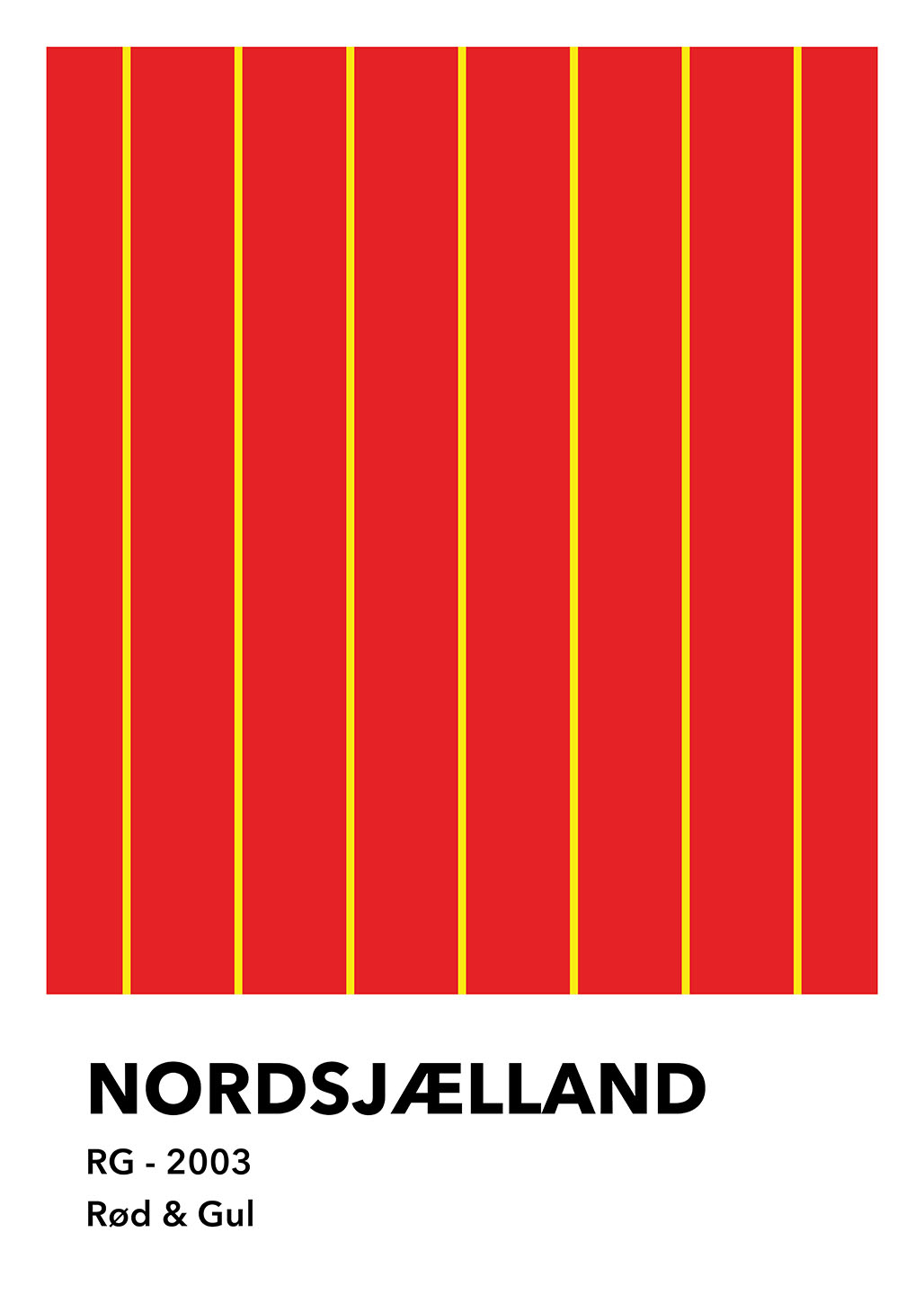 Nordsjælland Rød & Gul Kunstværk fra Olé Olé