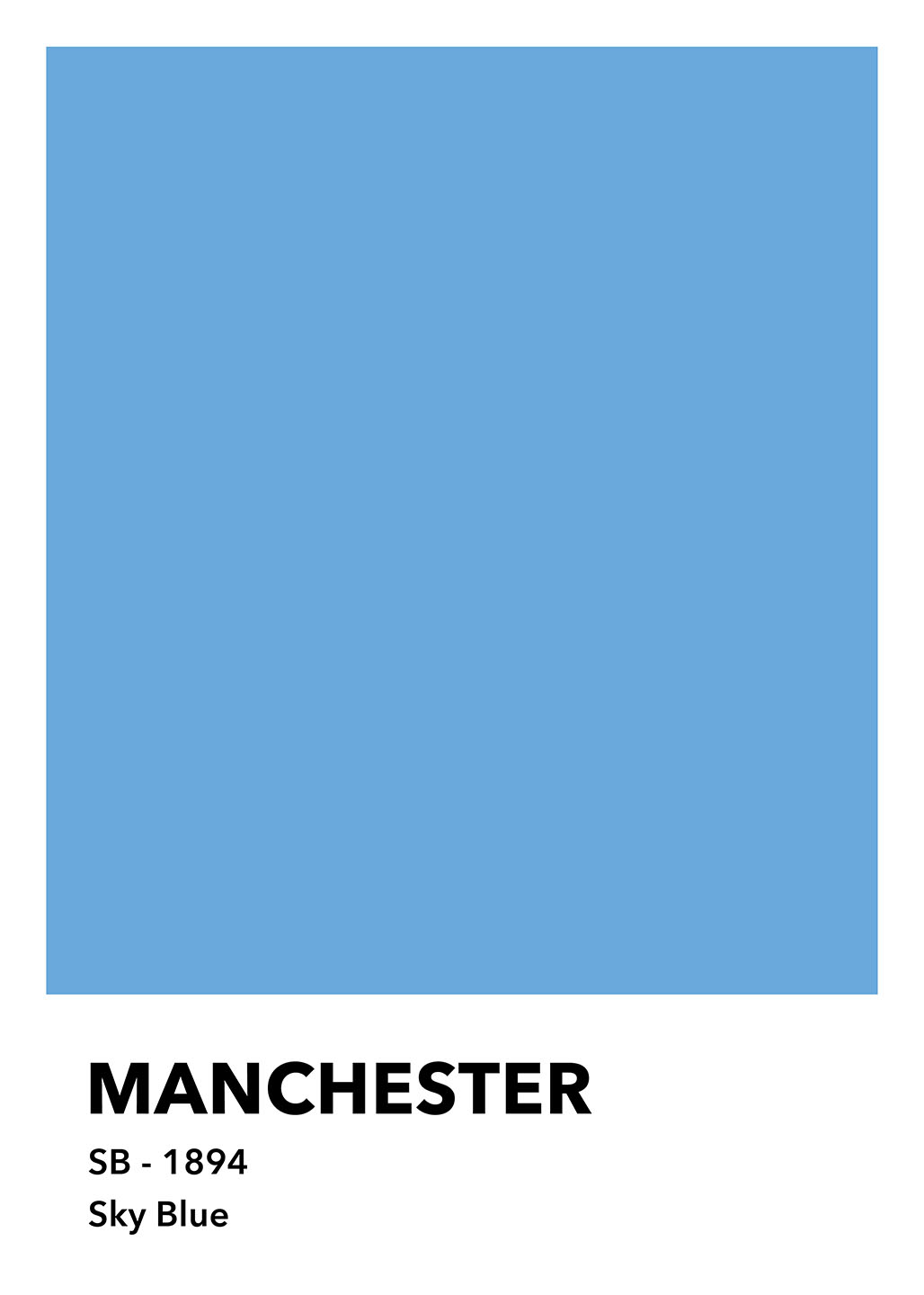 Manchester – Sky Blue Kunstværk fra Olé Olé – Tilbud!