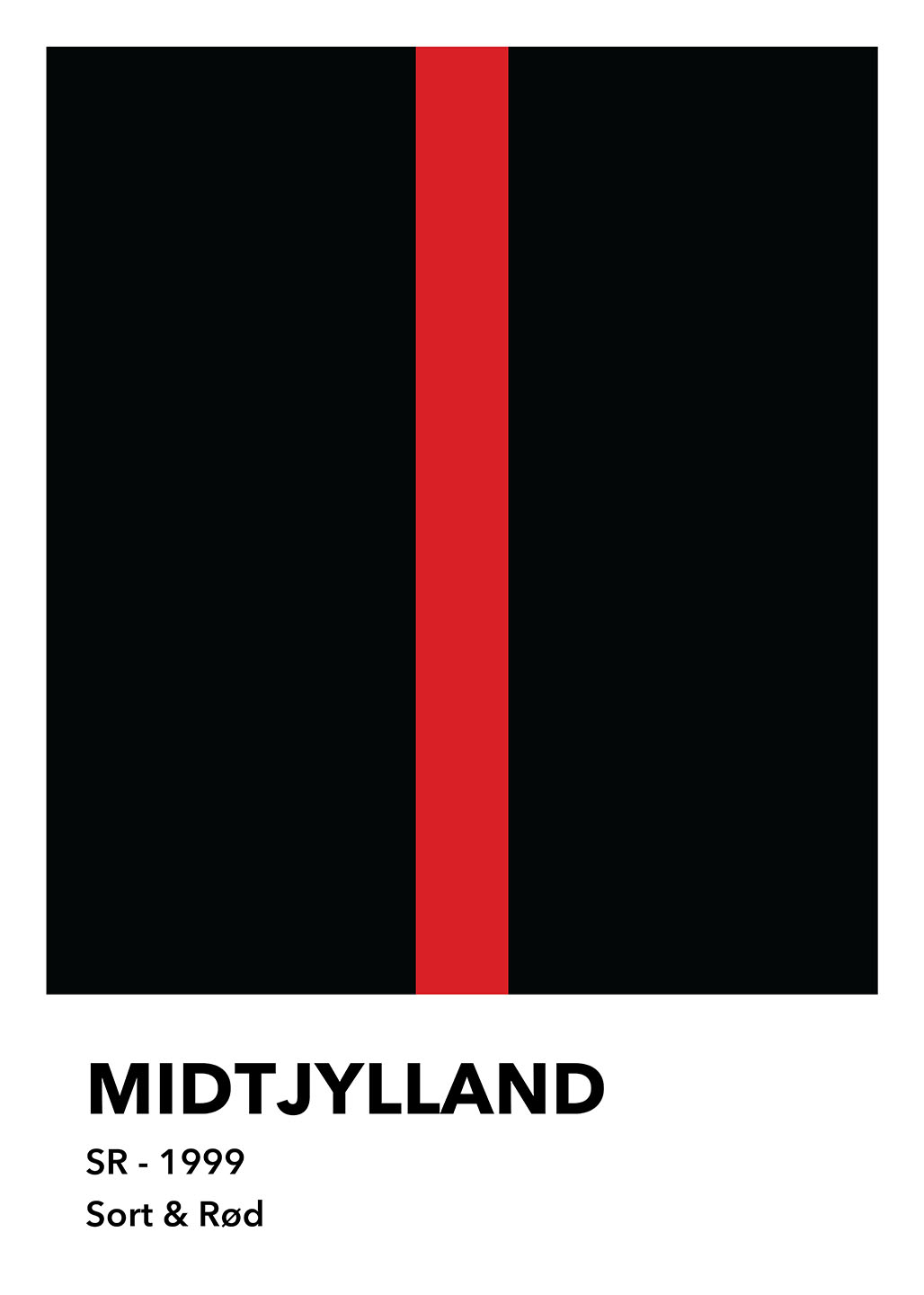 Midtjylland - Sort & Rød Kunstværk fra Olé Olé