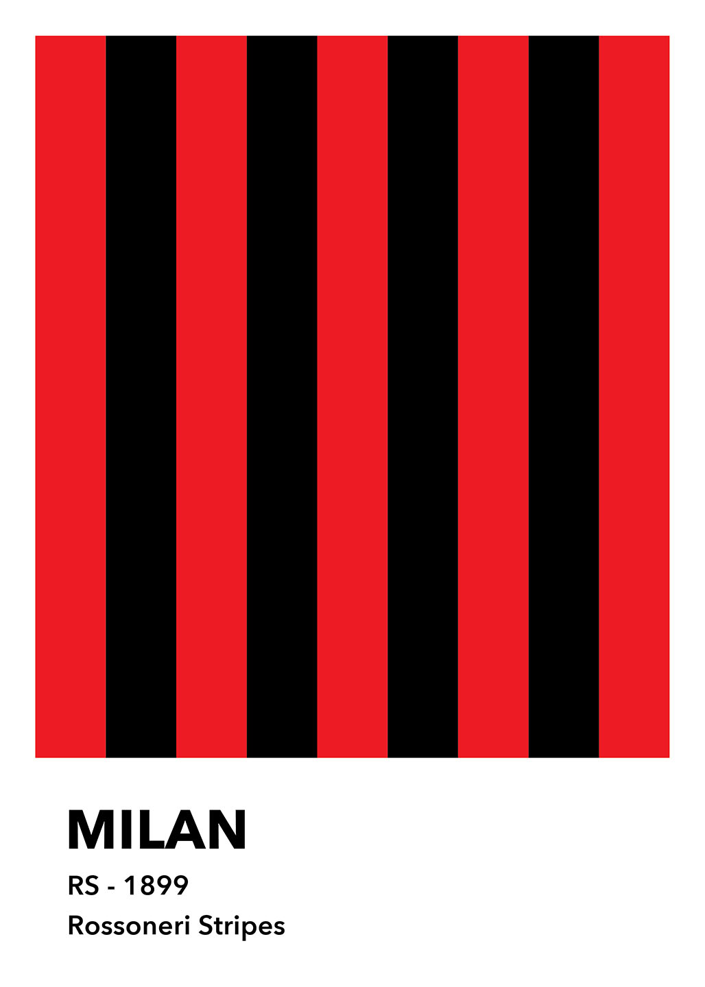 Milan – Rossoneri Stripes Kunstværk til Sport og Indretning