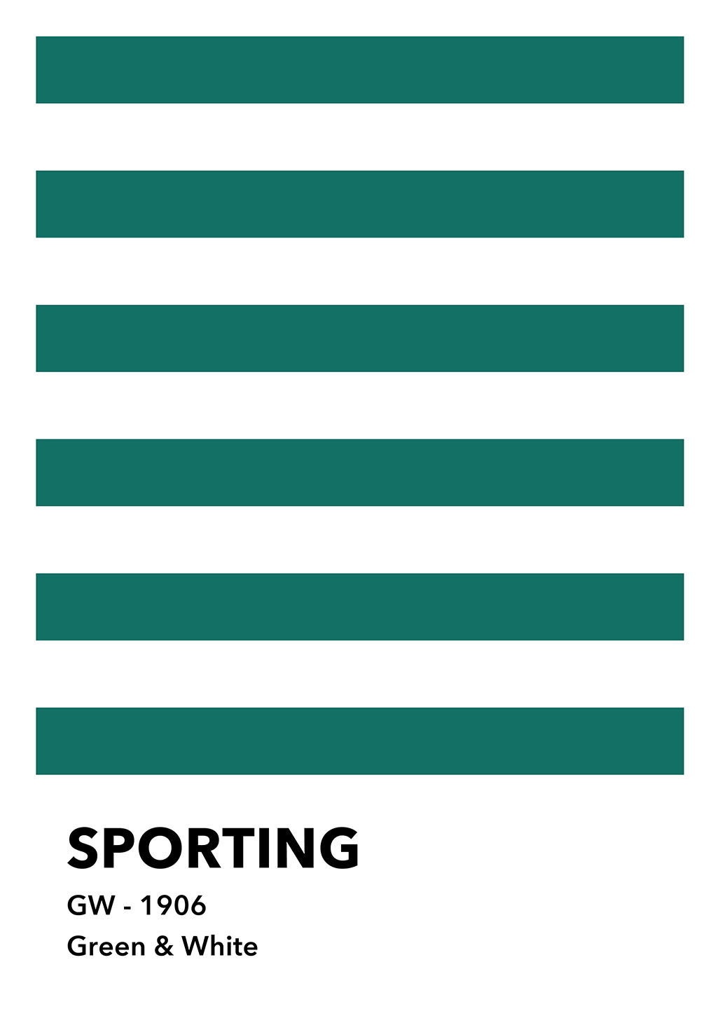 Sport Kunsttryk – Grøn & Hvid af Olé Olé til Sportelskere