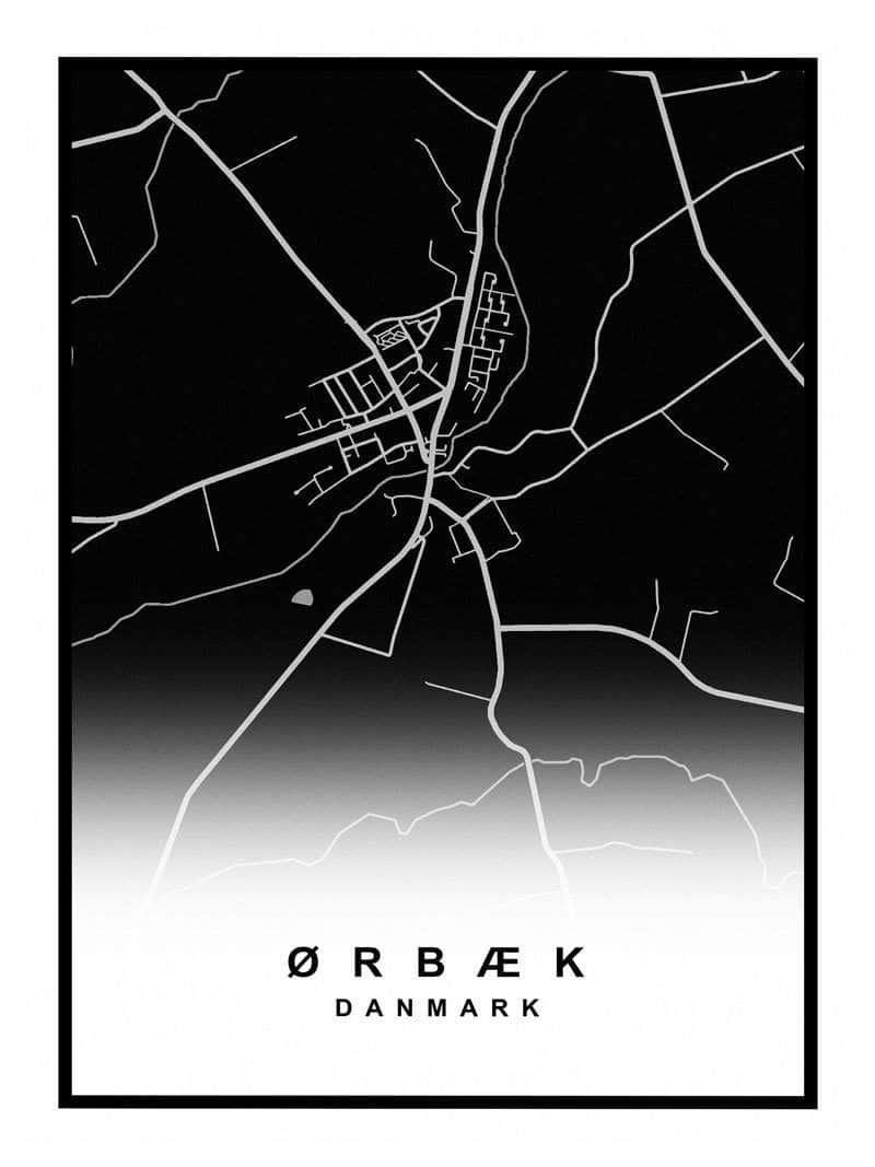 Ørbæk bykort plakat – Smuk dekoration til hjemmet!