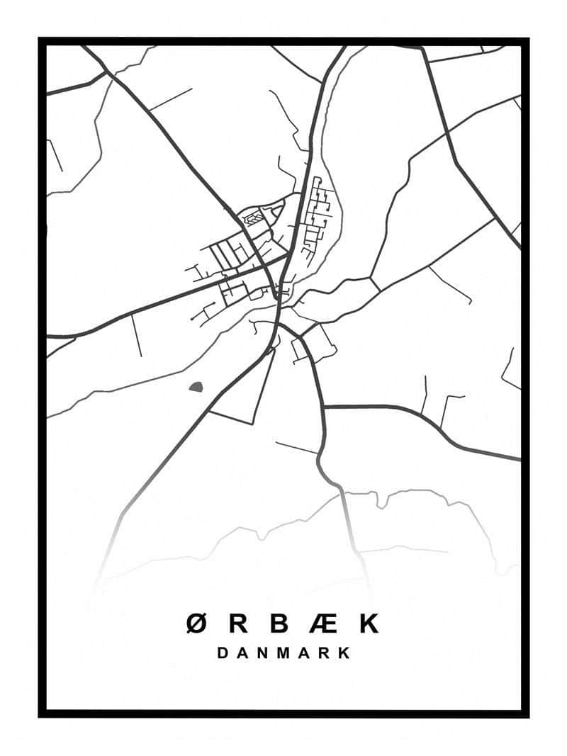 Ørbæk bykort plakat – skab personlig indretning!