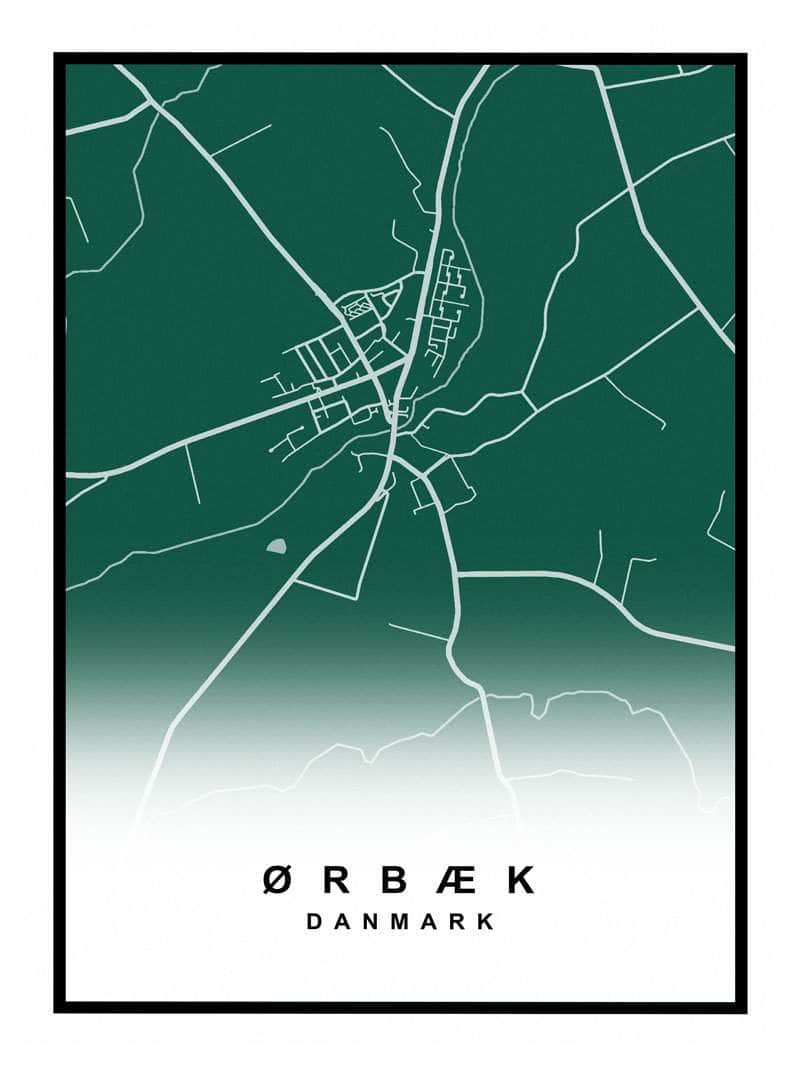 Ørbæk Bykort Plakat – Perfekt til Ørbæk Fans!