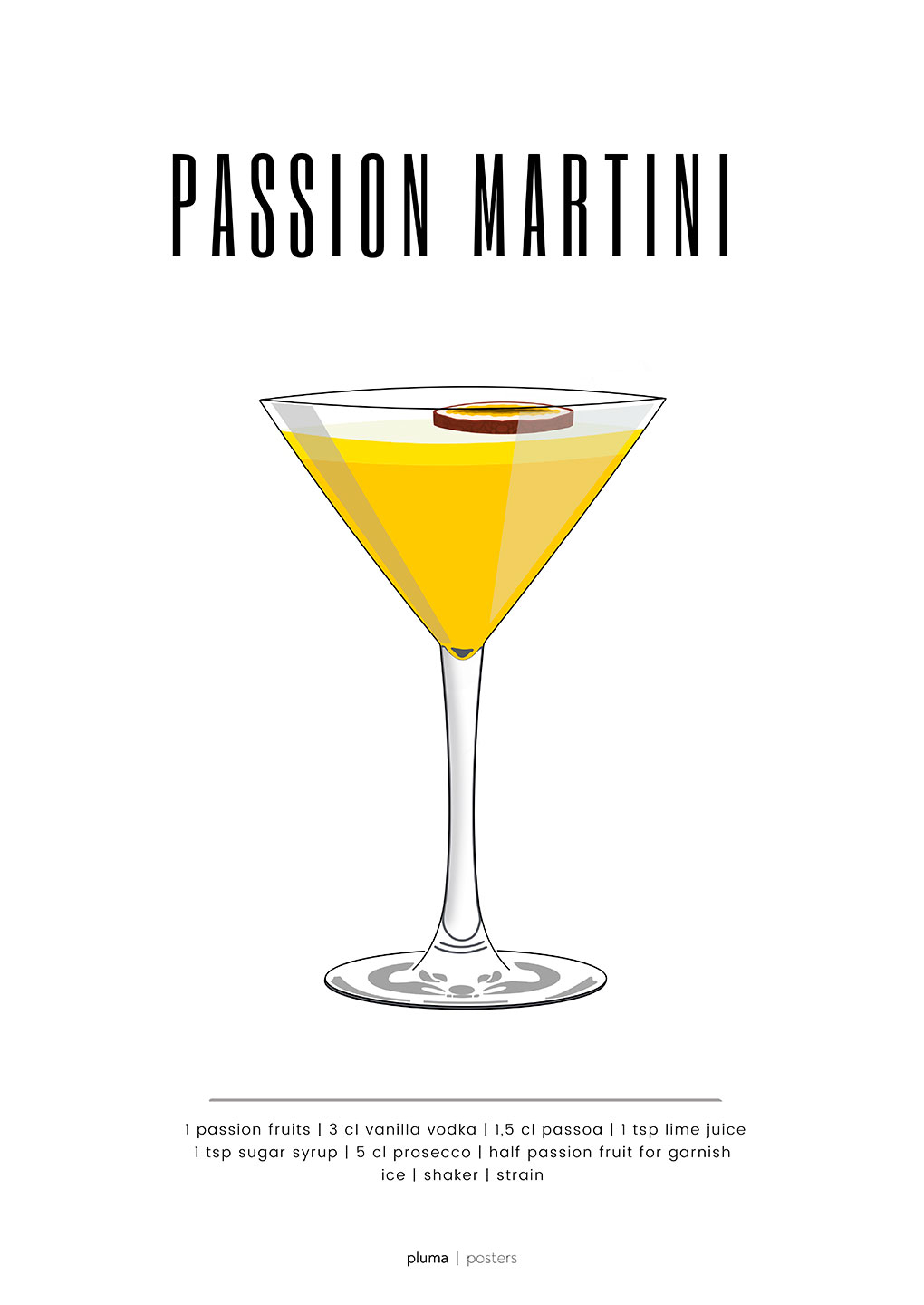 Passion Martini Plakat - Unik Kunst til Dit Hjem