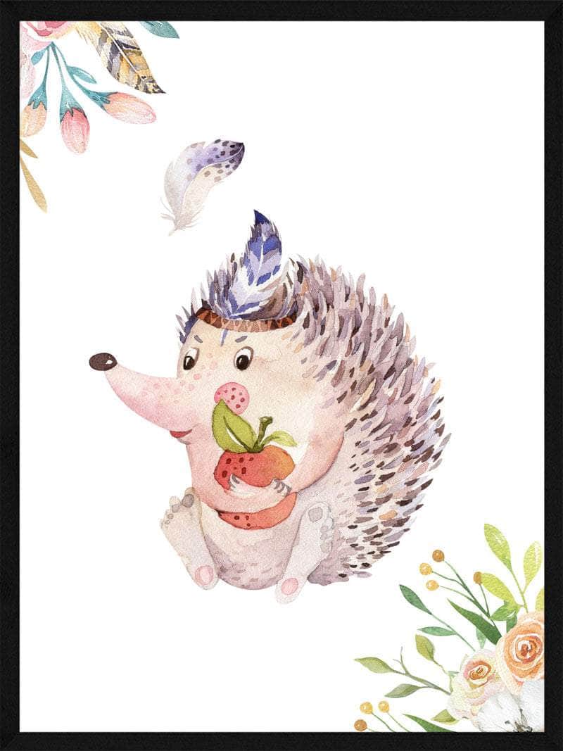 Pindsvin Børneplakat - Perfekt til Børneværelset!