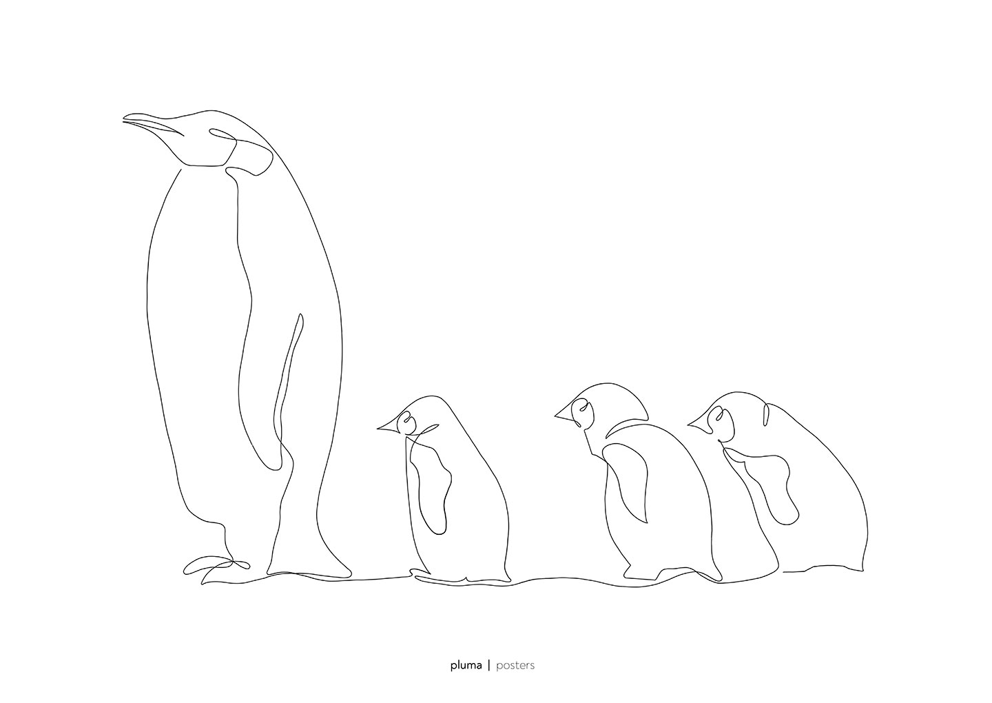 Pingvin Plakat fra Pluma - Unik Kunst til Dit Hjem