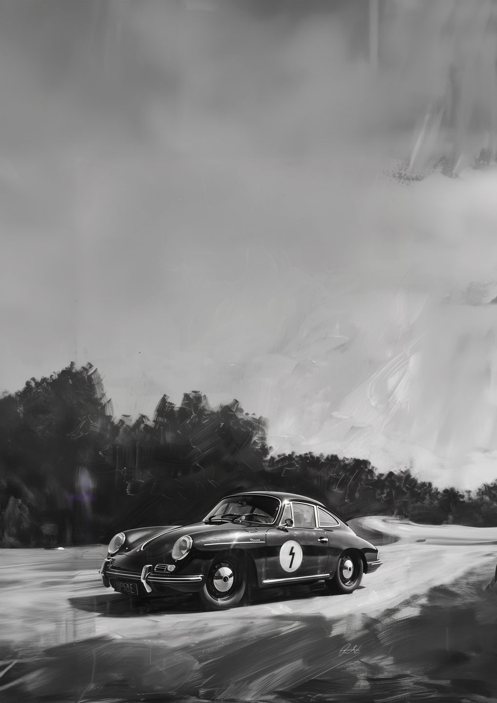 Porsche Vers 03 af Rasmus Lassen - Unik Kunst til Hjemmet