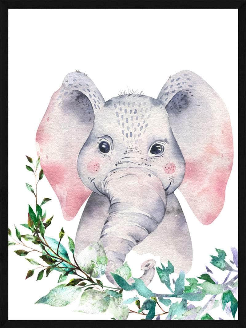 Elefant Portræt - Børneplakat til Værelset