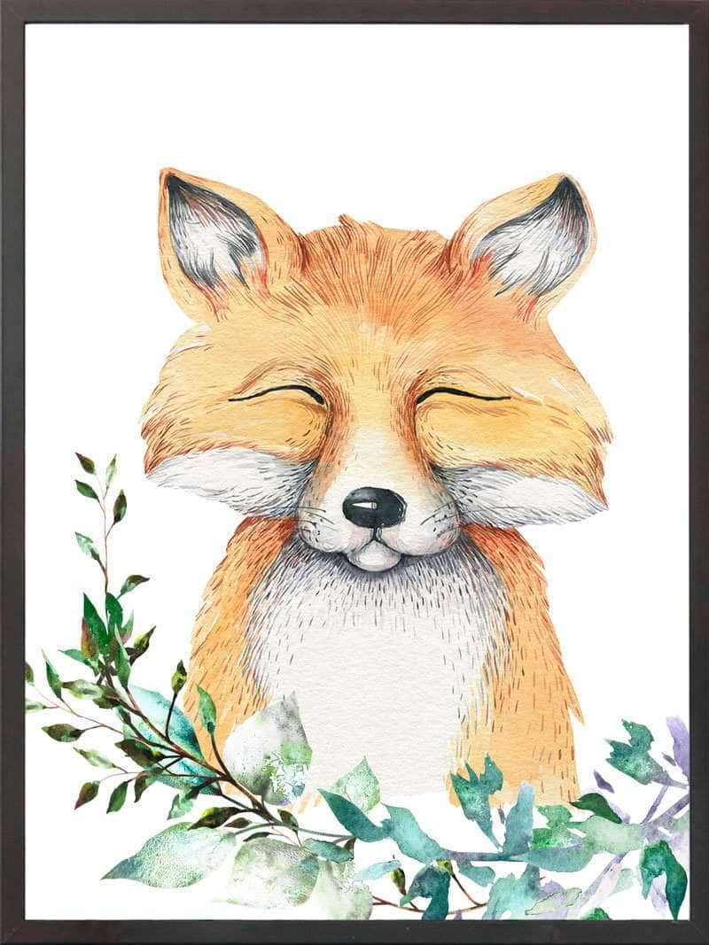 Portræt af en ræv - Børneplakat til værelset
