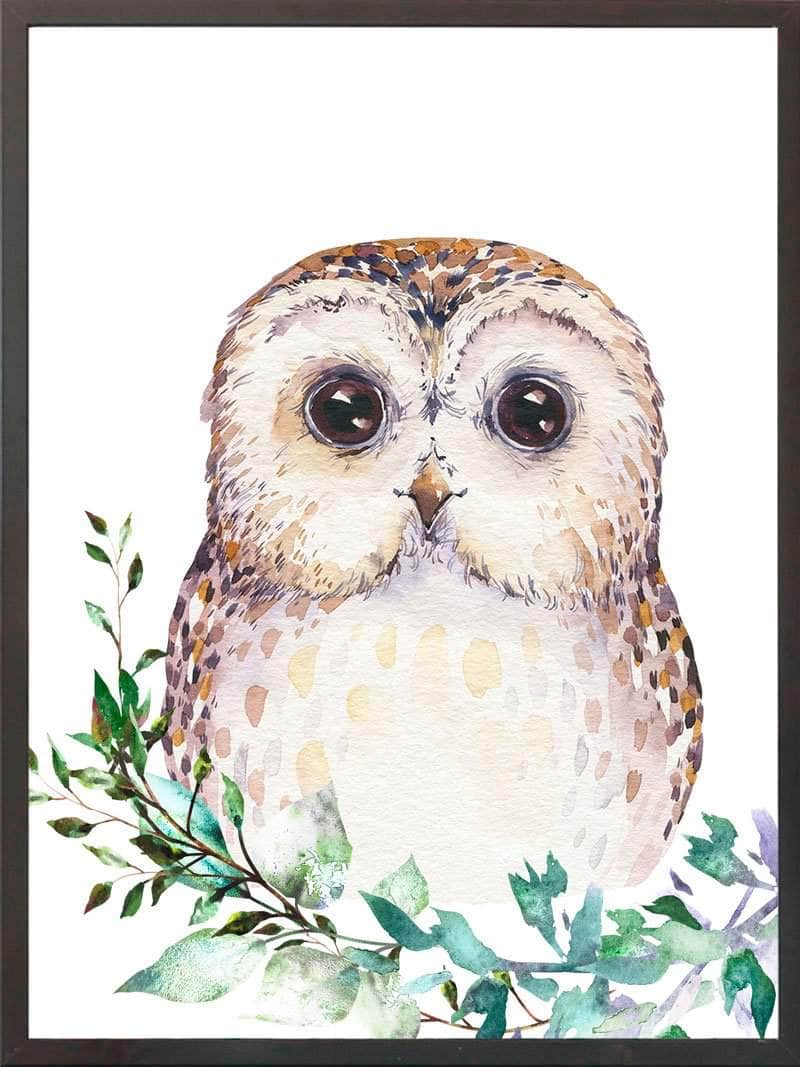 Ugle Børneplakat til Hyggeligt Værelse - Skab Stemning