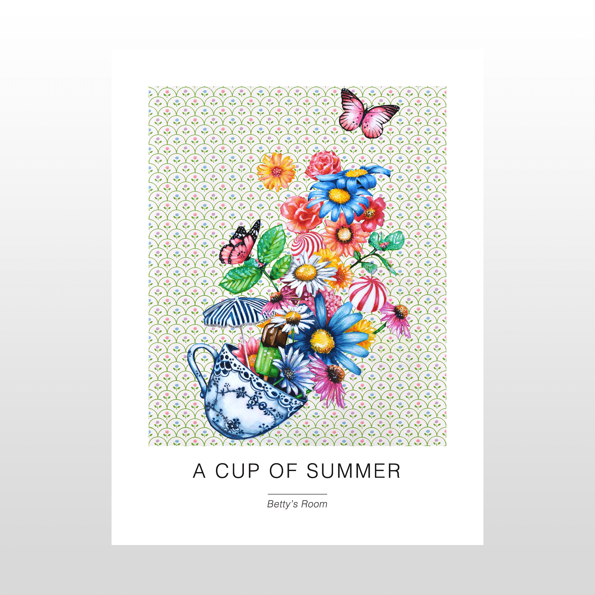Kunstplakat "A Cup of Summer" 30 x 40 cm - Vægpynttilbud