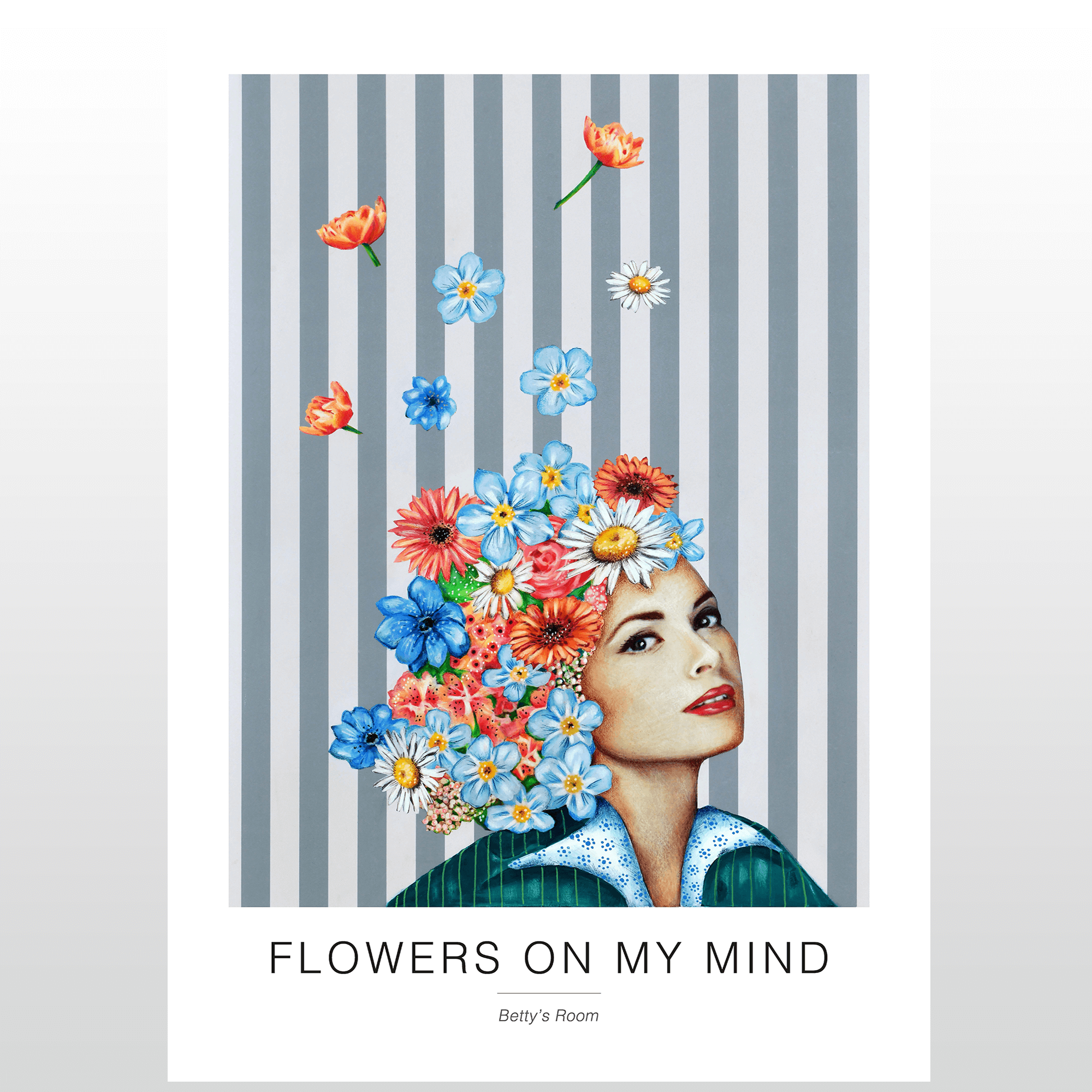 Kunstplakat "Blomster på sindet" 50 x 70 cm - Udsalg!